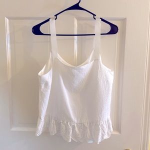 J. Crew women’s sleeveless summer top, white, size 12